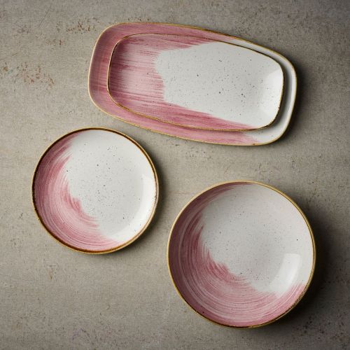 Churchill Stonecast Coupe Plate Accents Pink Case Size 12 - Cater-Connect Ltd