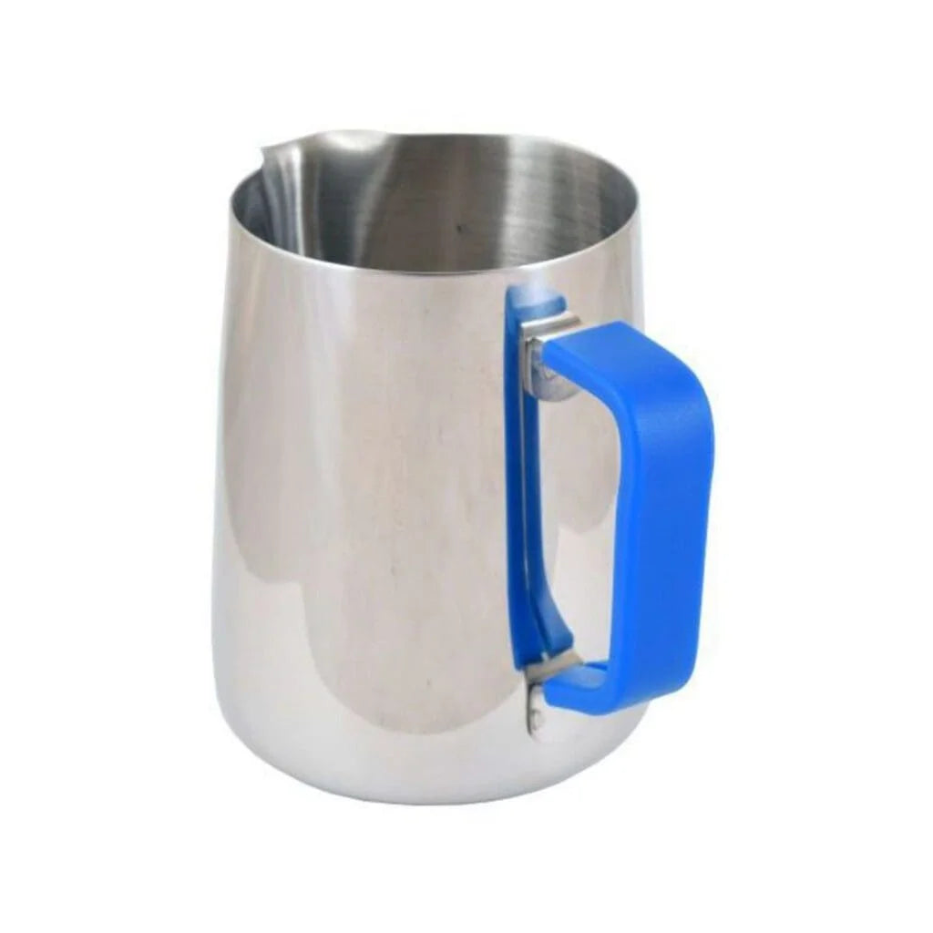 Rhinowares Blue Silicone Grip Handle 350ml Milk Pitchers