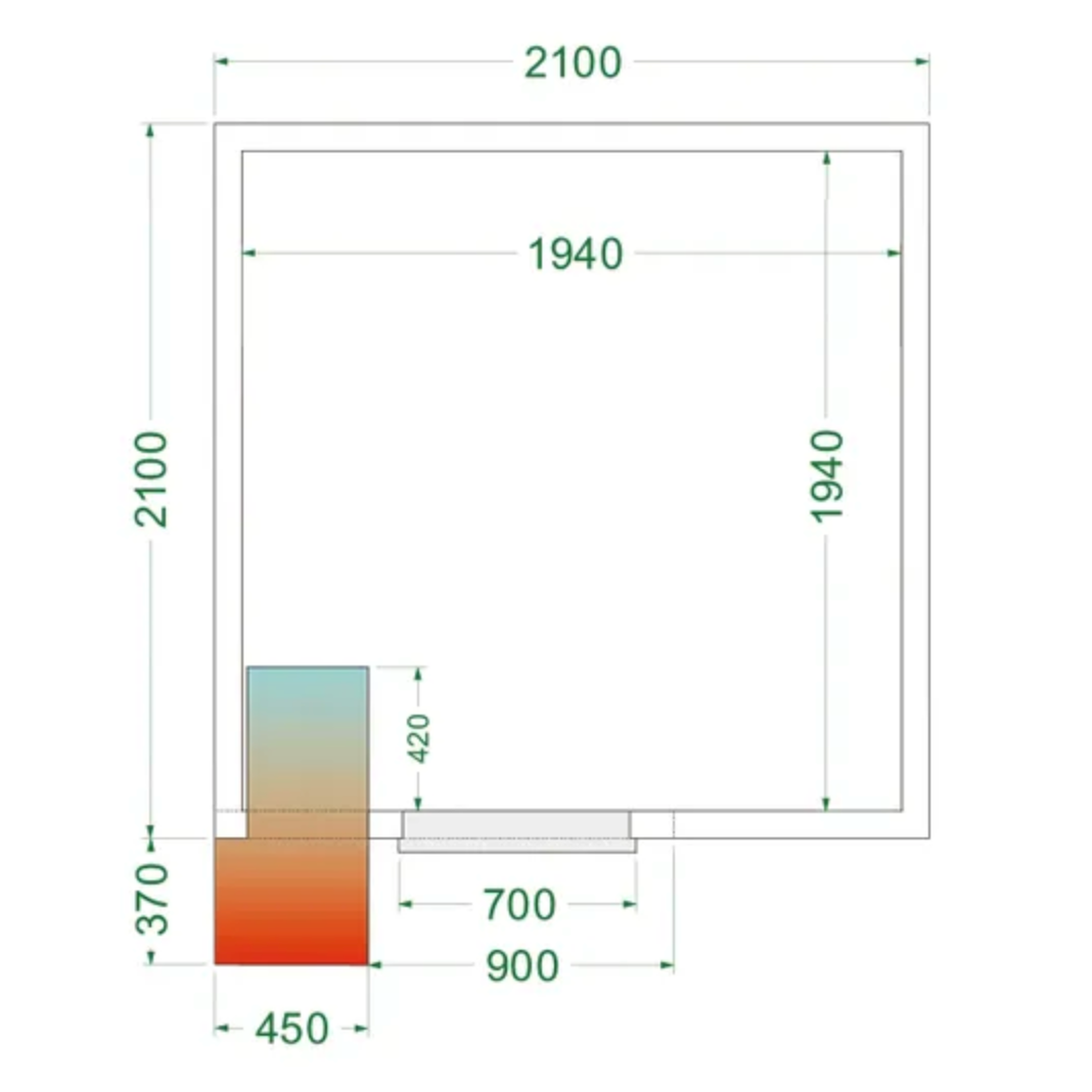 Tefcold CRPF2121 Walk In Chiller Coldroom 2100mm x 2100mm