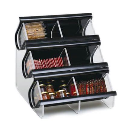 Rosseto Rosseto® Double Unit, Six Compartment Black Acrylic Condiment EZ-Organizer