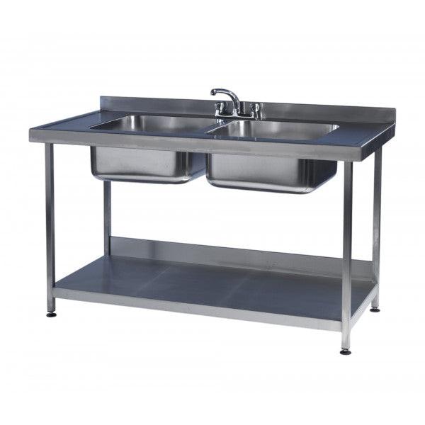 EAIS FAB-DS24x7 Stainless Steel Double Bowl Sink Table 2400mm