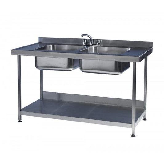 EAIS FAB-DS24x7 Stainless Steel Double Bowl Sink Table 2400mm