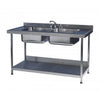 EAIS FAB-DS24x7 Stainless Steel Double Bowl Sink Table 2400mm
