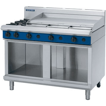 Blue Seal Evolution G518A-CB 2 Burner Gas Cooktop & Griddle Cabinet Base Model 1200mm