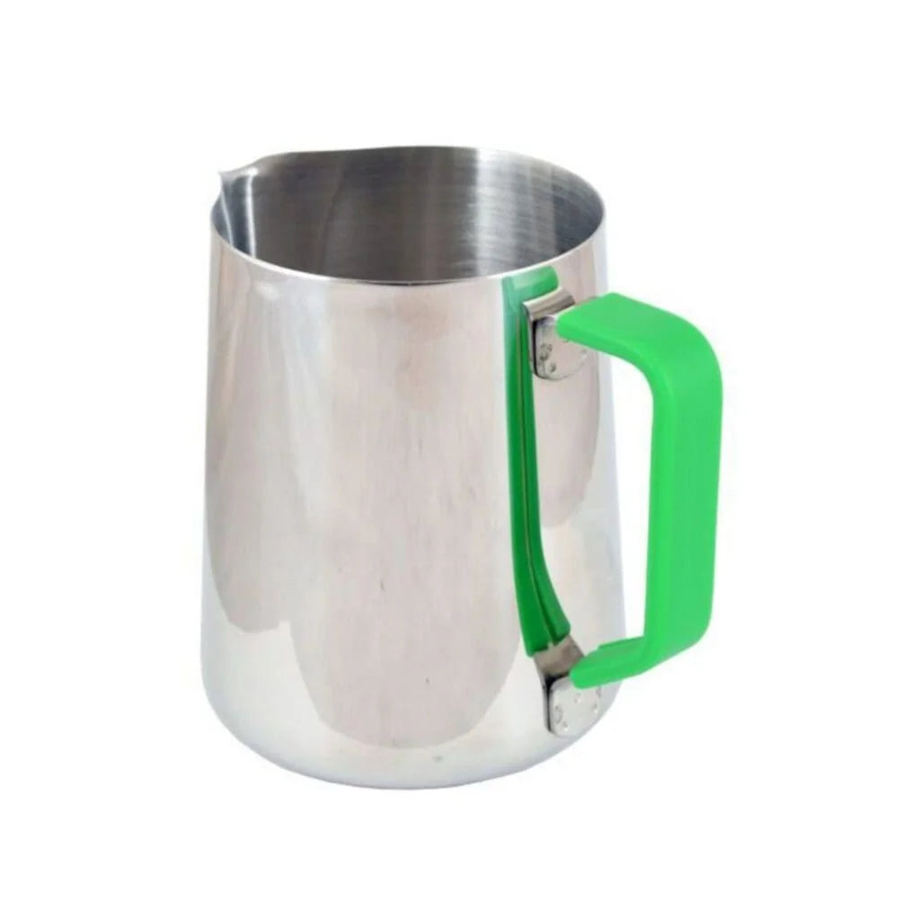 Rhinowares Green Silicone Grip Handle 350ml Milk Pitchers