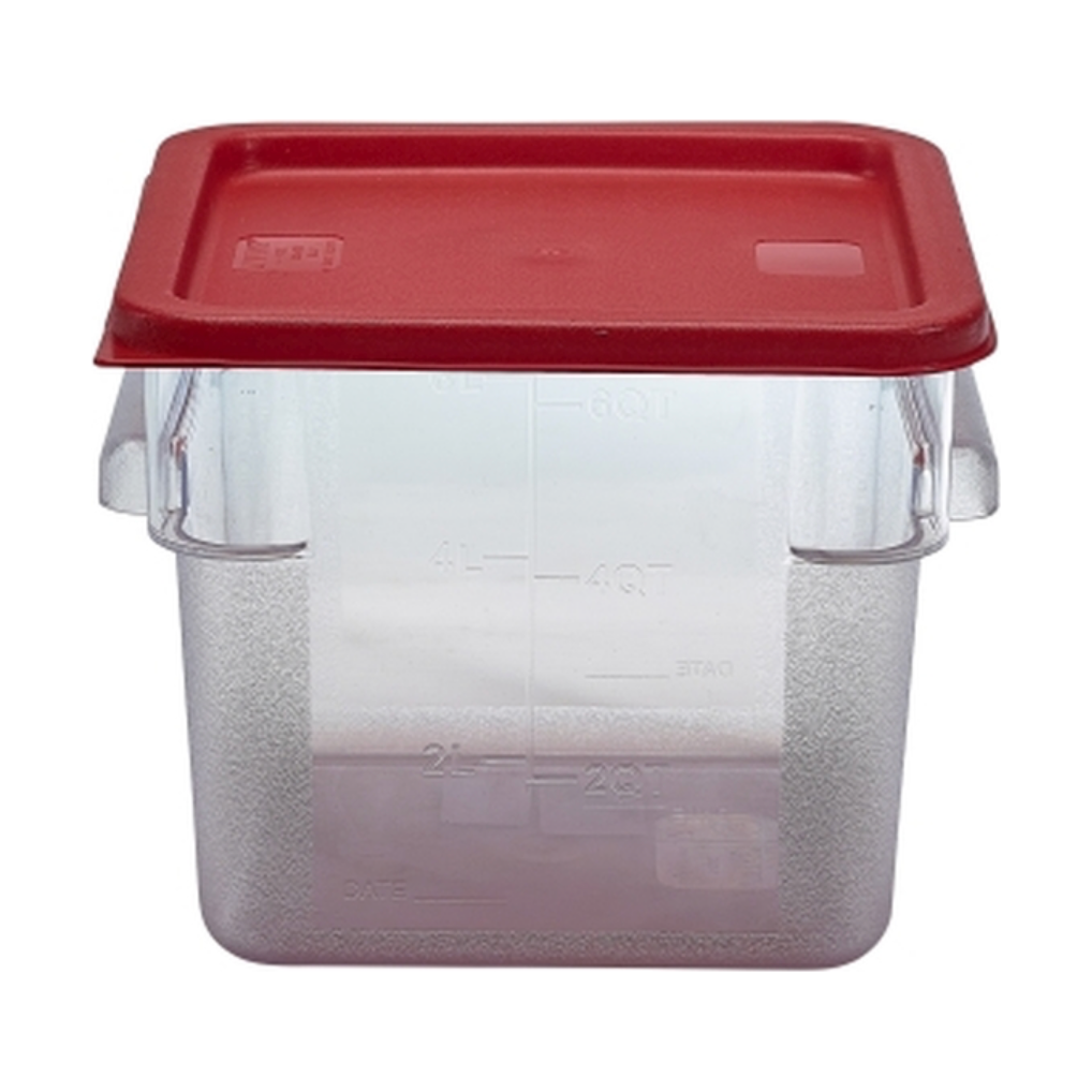 GenWare Polyethylene Red Square Food Container Lid