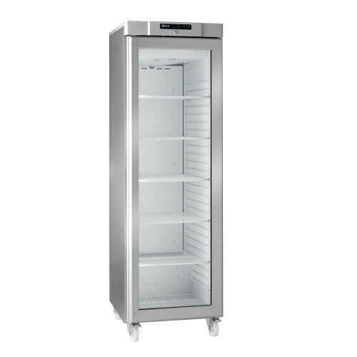 Gram KG420R Compact 420 Stainless Steel Upright Single Door Fridge 343 Litres