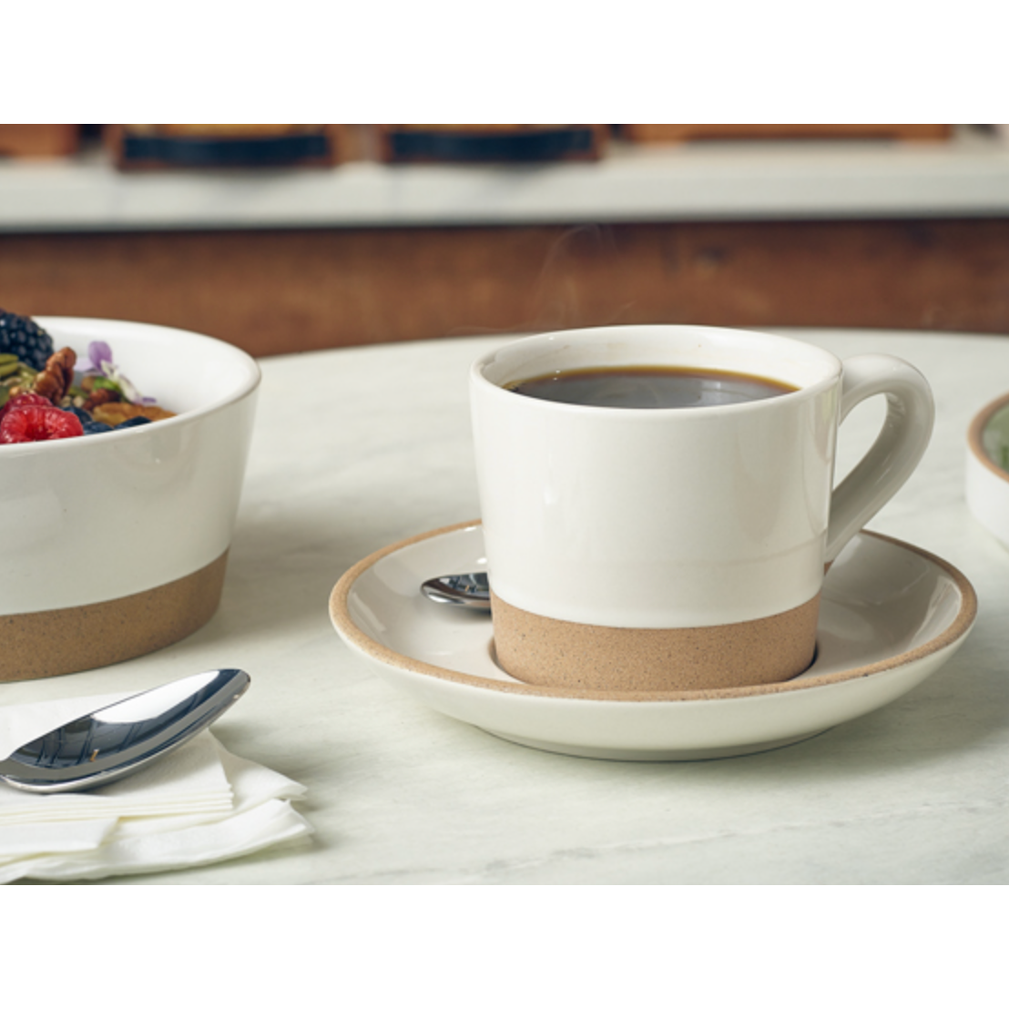 GenWare Kava White Stoneware Coffee Cup 28.5cl/ 10oz Case Size 6
