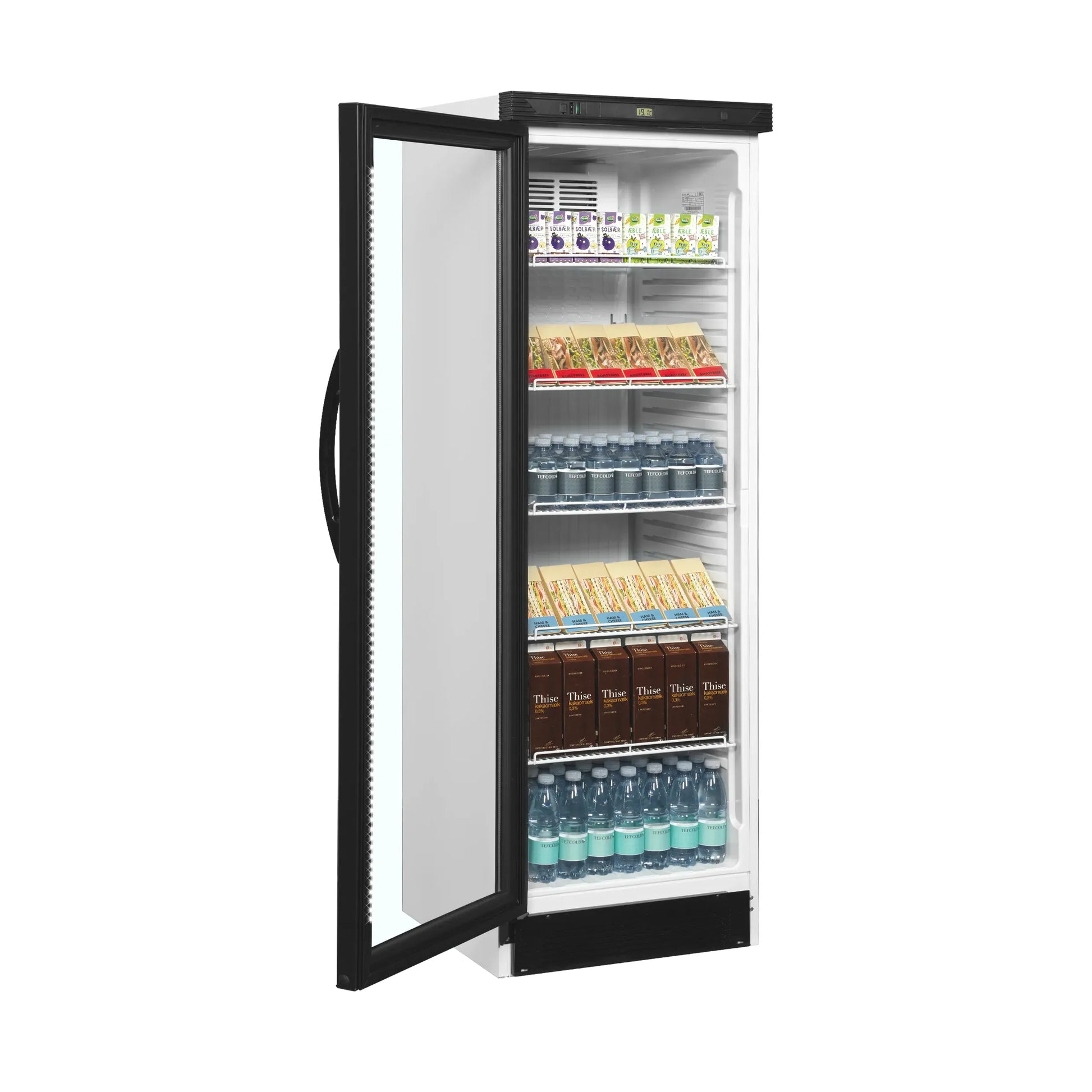 Tefcold SC381 L/H White Upright Single Glass Door Display Fridge 372 Litres