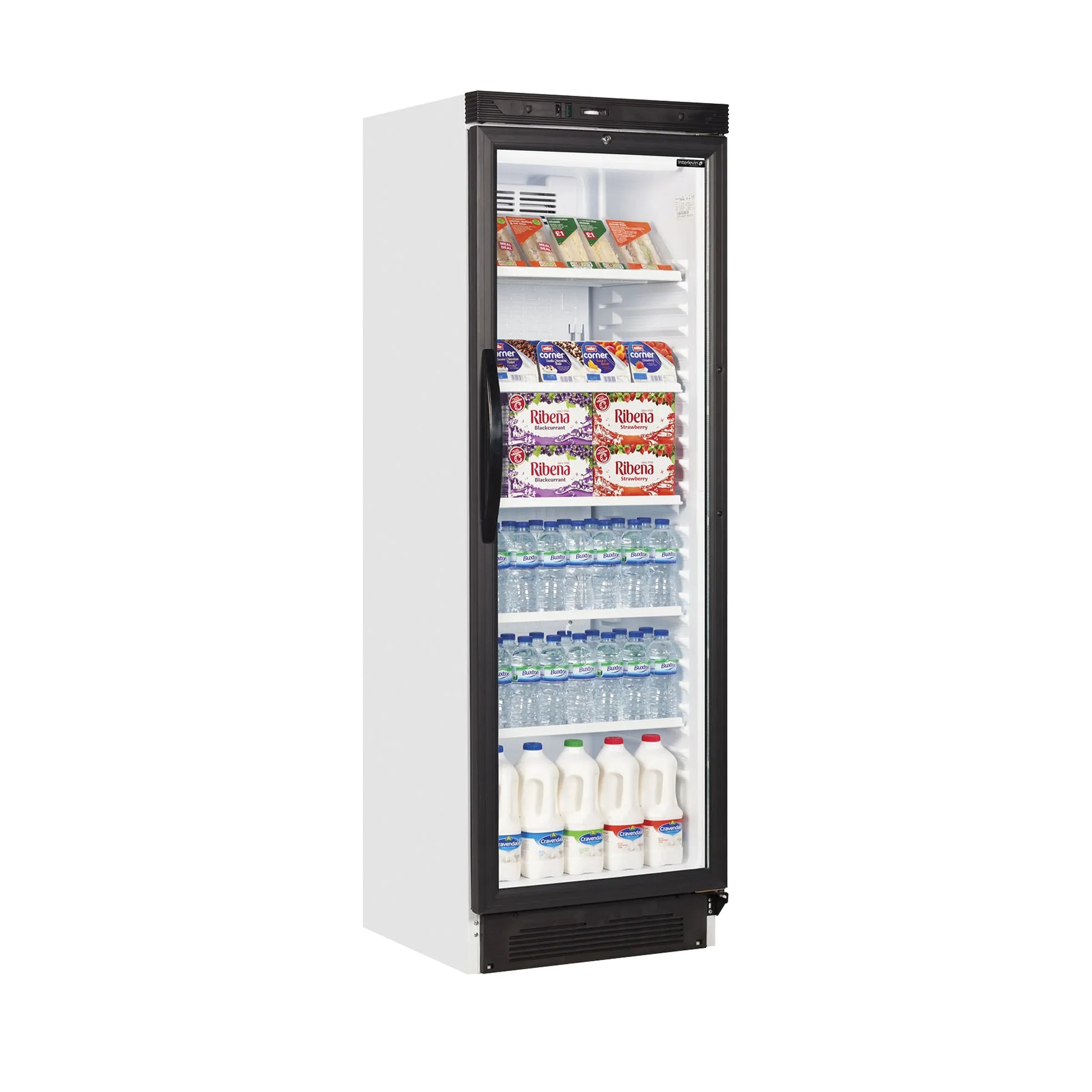Tefcold SC381 White Upright Single Glass Door Display Fridge 372 Litres
