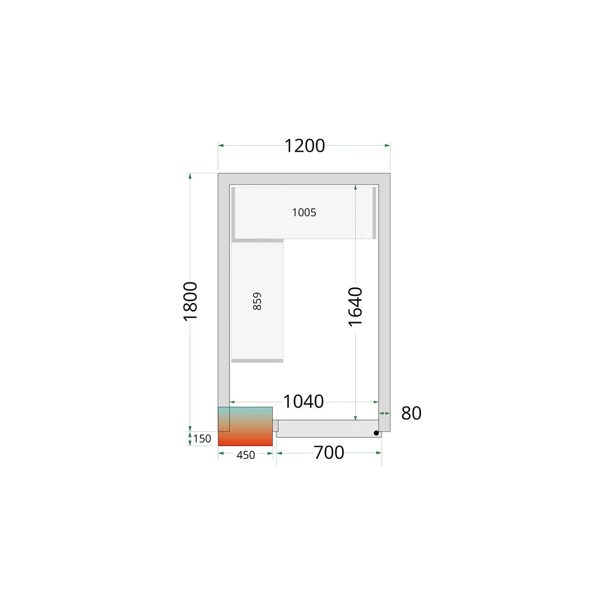 Tefcold CRPF1218 Walk In Chiller Coldroom 1200mm x 1800mm