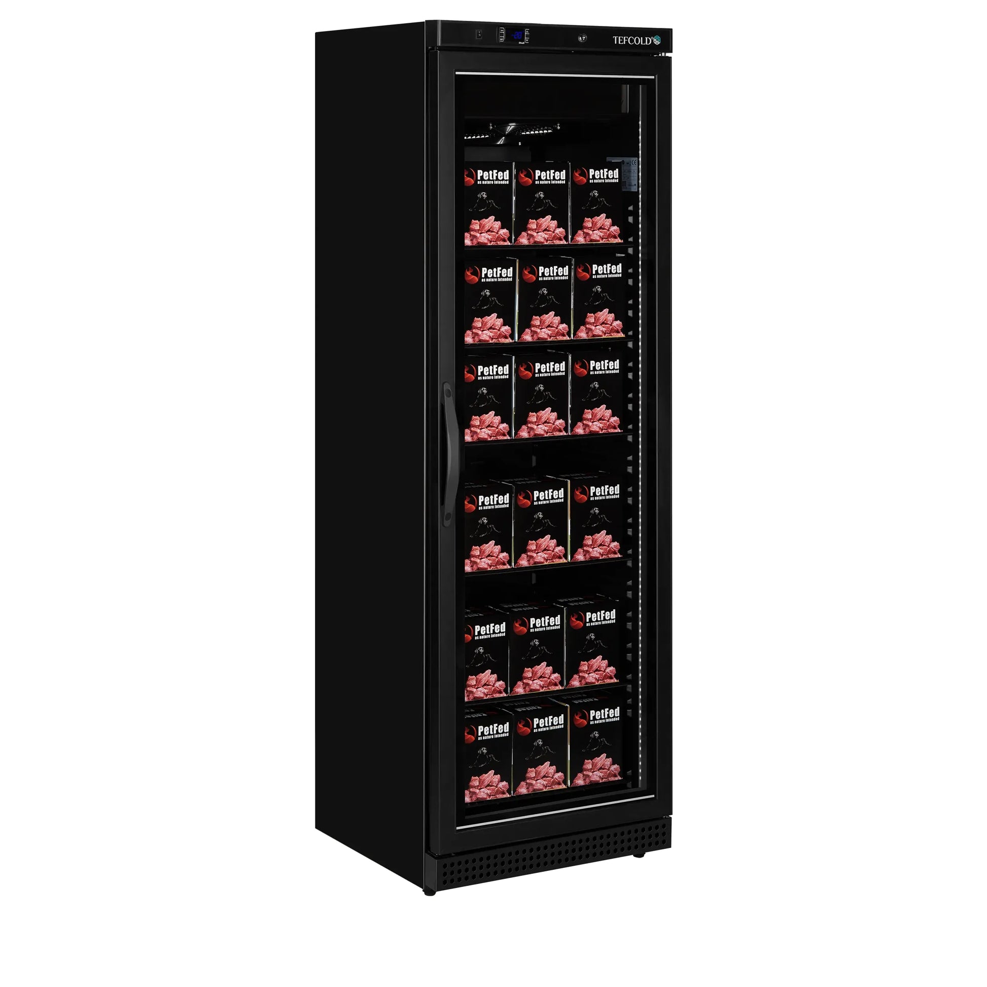 Tefcold UF400VGB Upright Black Single Glass Door Display Freezer 400 Litres