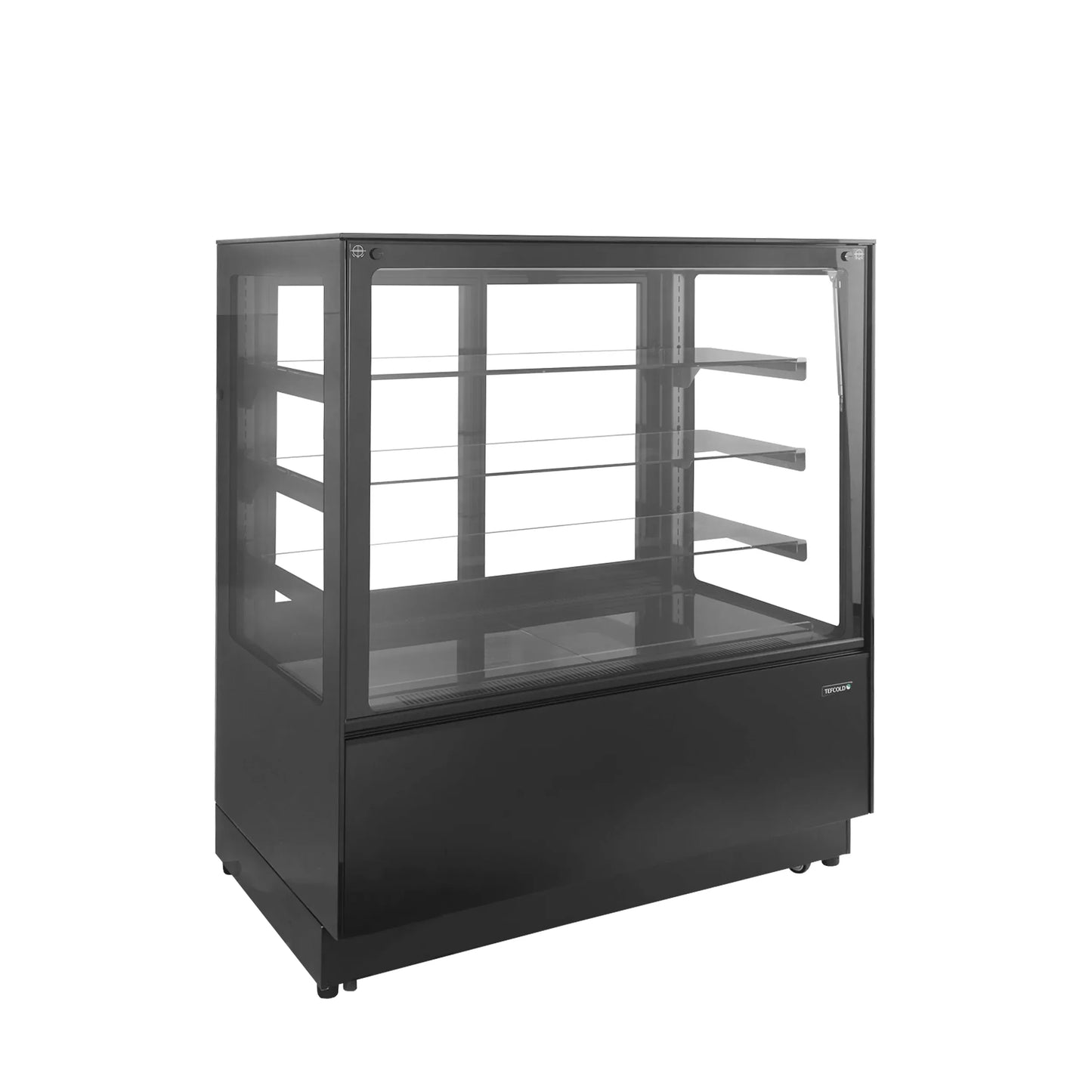 Tefcold PDA3-CTF120B-1 Flat Glass Black Patisserie Food Display 1200mm