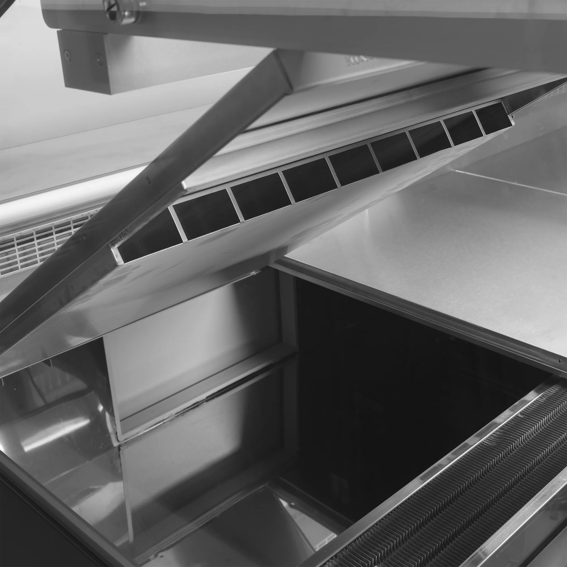 Tefcold SOCA37590B Flat Square Glass Serve Over Counter 3798mm