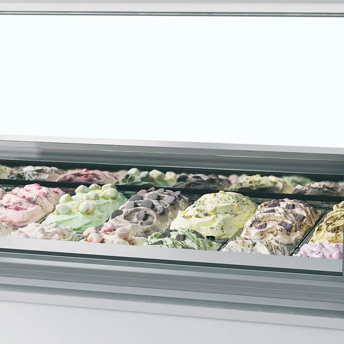 Tefcold MILLENNIUM LX12 Curved Glass Ice Cream Display 12x5 Litres