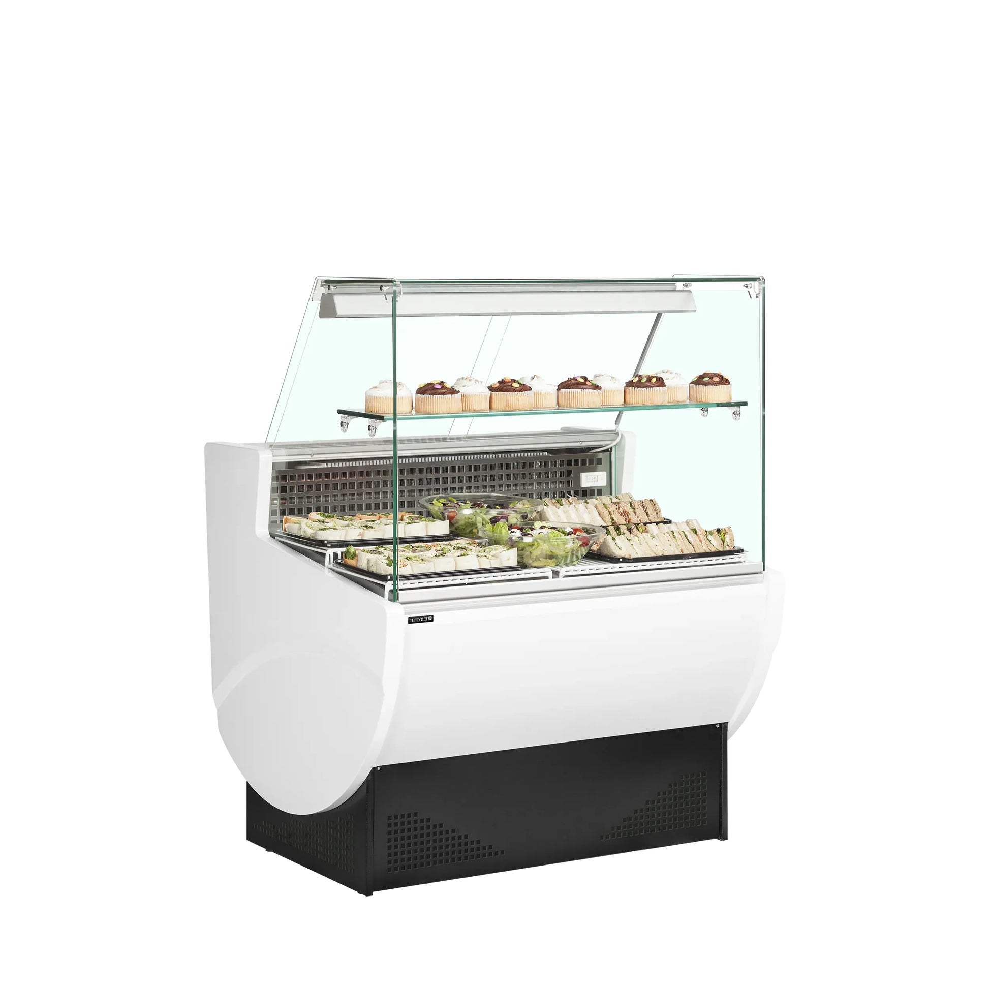 Tefcold TAVIRA II 100F Flat Glass White Slimline Serve Over Counter 980mm