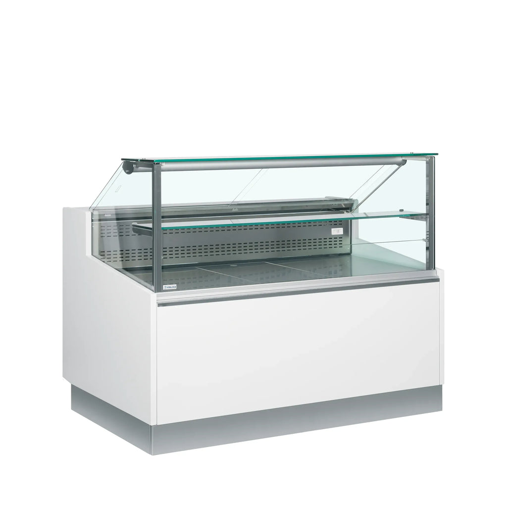 Tefcold BRABANT 150 Flat Glass Square White Serve Over Counter 1453mm