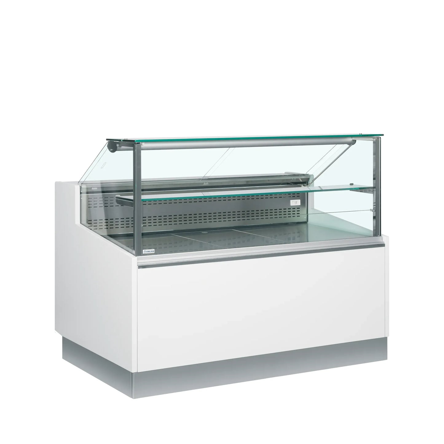 Tefcold BELLINI ID 850FV SR Flat Glass Square White Serve Over Counter 900mm