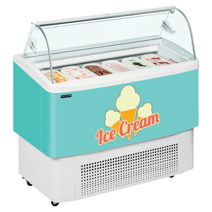 ISA Fiji 6 Ventilated Scoop Ice Cream Display 6x5 Litre Napoli Pans