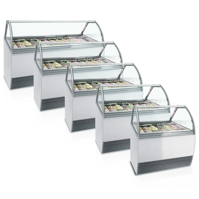 Tefcold MILLENNIUM LX12 Curved Glass Ice Cream Display 12x5 Litres