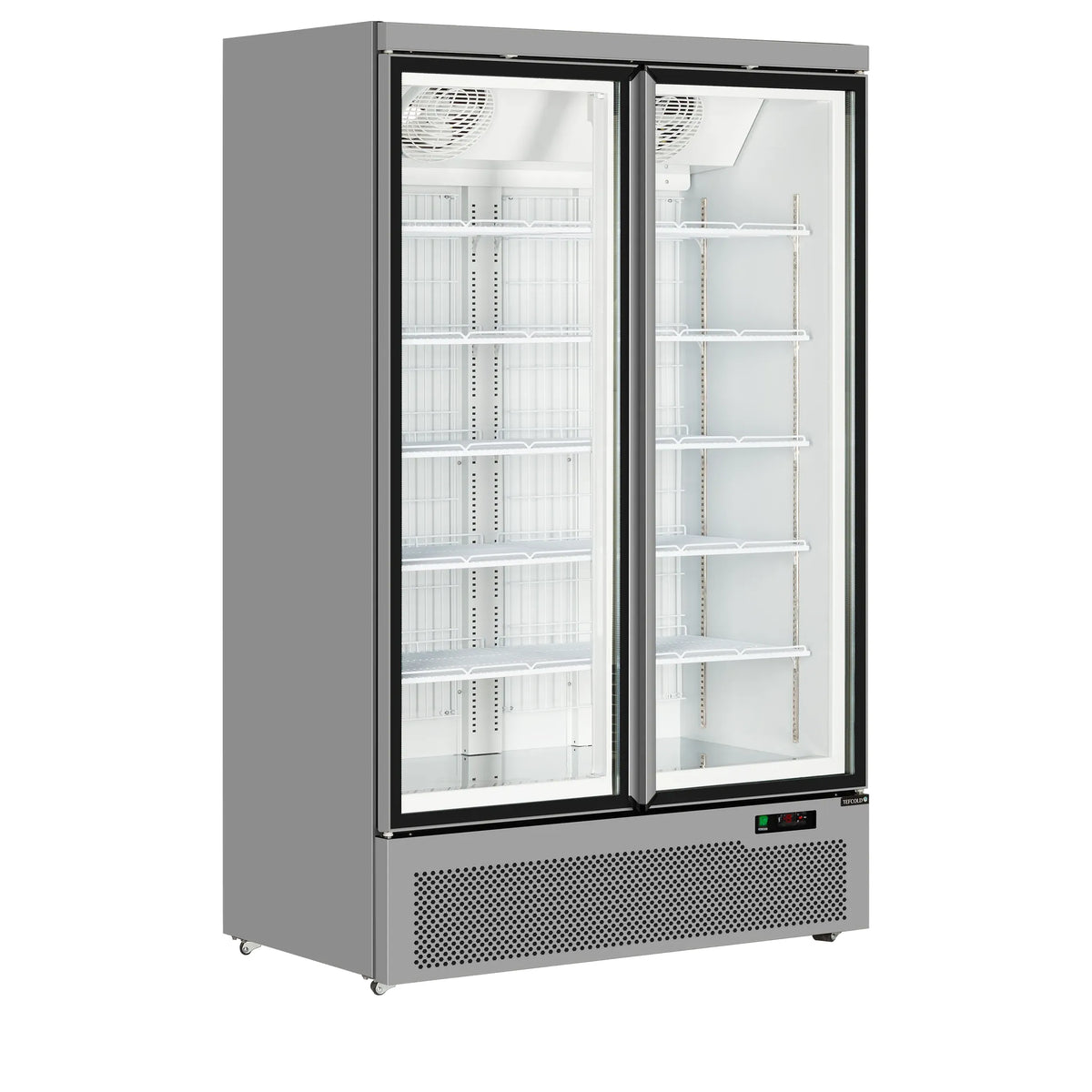 Tefcold Atom Maxi F2DS Silver Upright Double Glass Door Freezer 1006 Litres