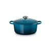 Le Creuset Deep Teal Cast Iron Round Casserole 20cm 2.4 Litres