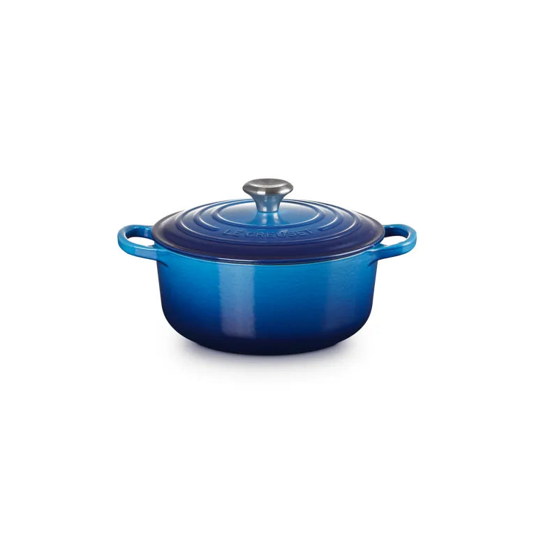 Le Creuset Azure Cast Iron Round Casserole 20cm 2.4 Litres