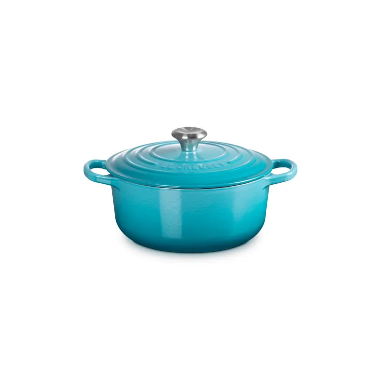 Le Creuset Teal Cast Iron Round Casserole 20cm 2.4 Litres