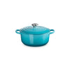 Le Creuset Teal Cast Iron Round Casserole 22cm 3.3 Litre