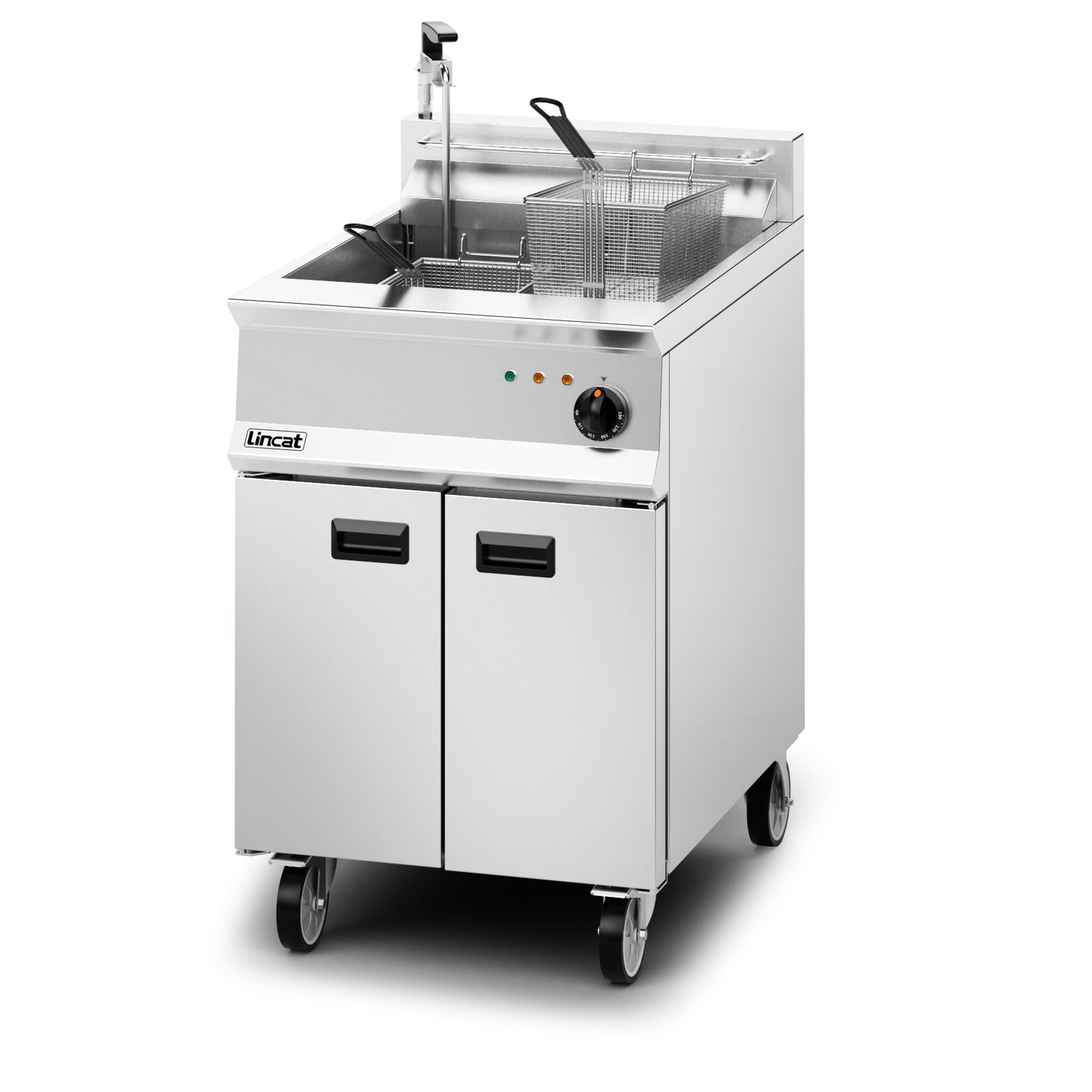 Lincat Opus 800 OE8108/OP Single Tank Twin Basket Electric Fryer With Oil Filtration 37 Litres