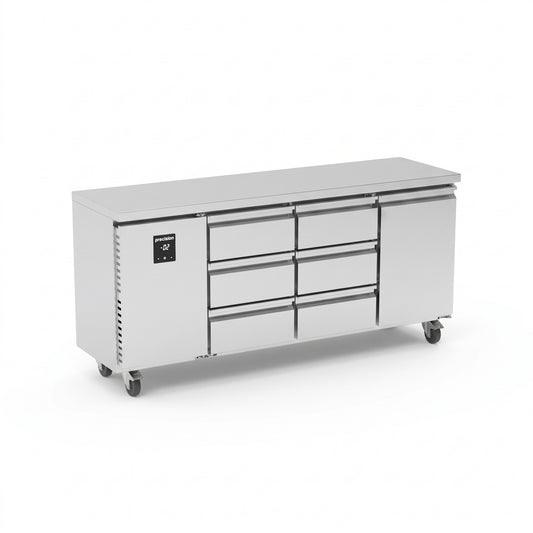Precision MCU 323 Slim Line 6 Draw & 1 Door Counter Refrigeration 242 Litres