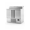 Infrico ME1000EN Compact Double Door Prep Counter Fridge With Raised Collar 230 Litres
