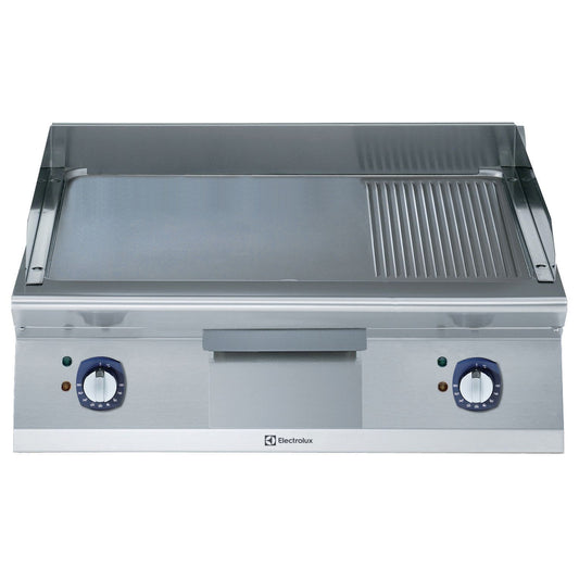 Electrolux Brushed Chrome Smooth & Ribbed Plate Electric Griddle 800mm