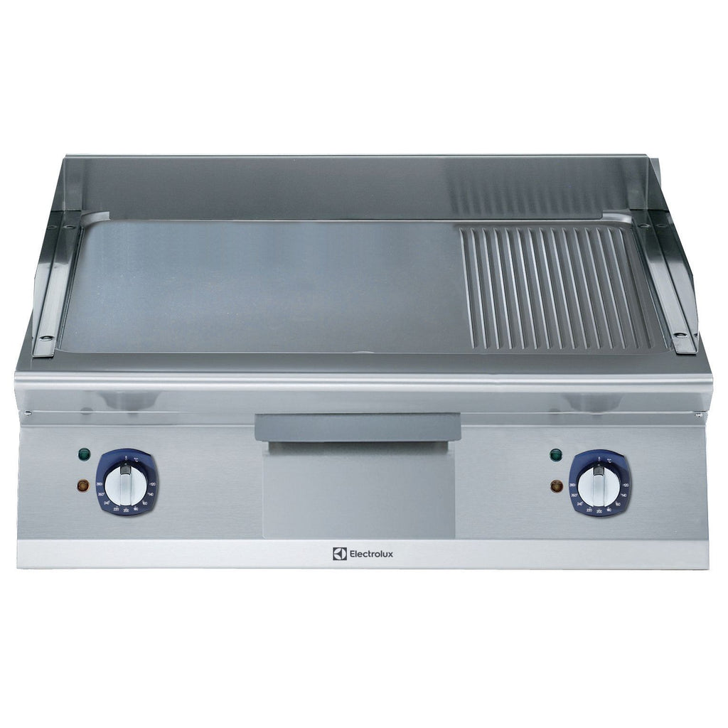Electrolux Brushed Chrome Smooth & Ribbed Plate Electric Griddle 800mm