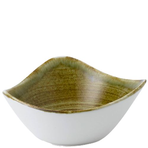 Churchill Stonecast® Triangle Bowl Plume Olive 15.30cm Case Size 12 - Cater-Connect Ltd