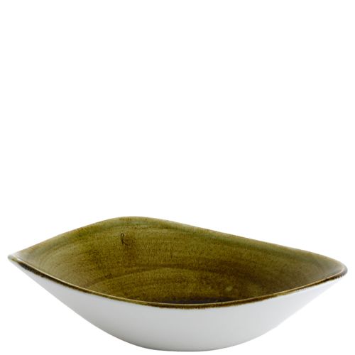 Churchill Stonecast® Triangle Bowl Plume Olive 23.50cm Case Size 12 - Cater-Connect Ltd