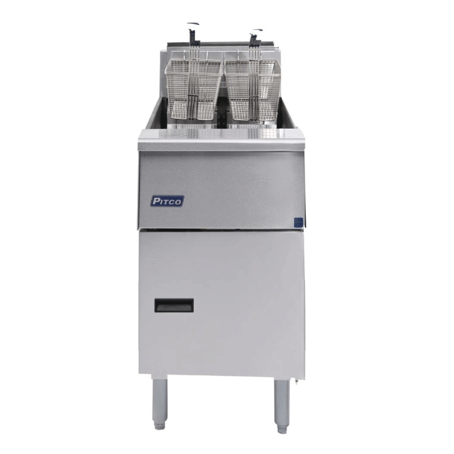 Pitco SE14S-SSTC Single Tank Twin Basket Electric Fryer With 23 Litres