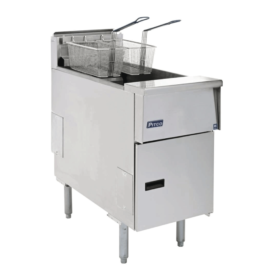 Pitco SE14S-SSTC Single Tank Twin Basket Electric Fryer 23 Litres.