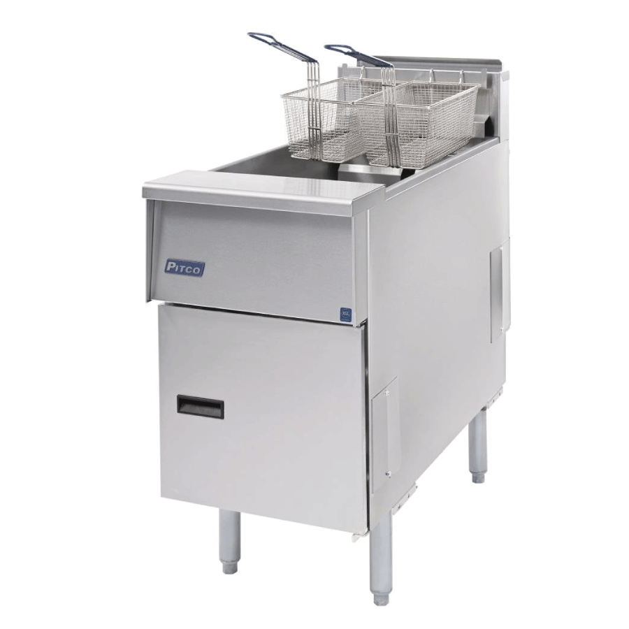 Pitco SE14S-SSTC Single Tank Twin Basket Electric Fryer 23 Litres