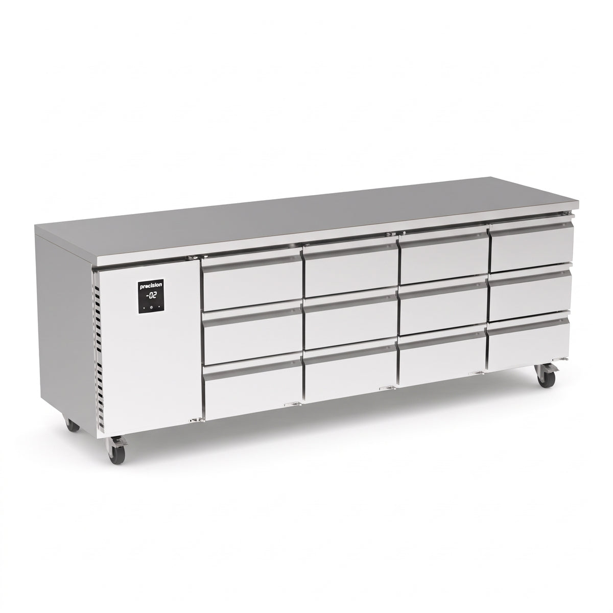 Precision MCU 411 Stainless Steel 12 Draw Counter Fridge 330 Litres