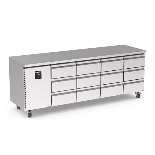 Precision MCU 411 Stainless Steel 12 Draw Counter Fridge 330 Litres