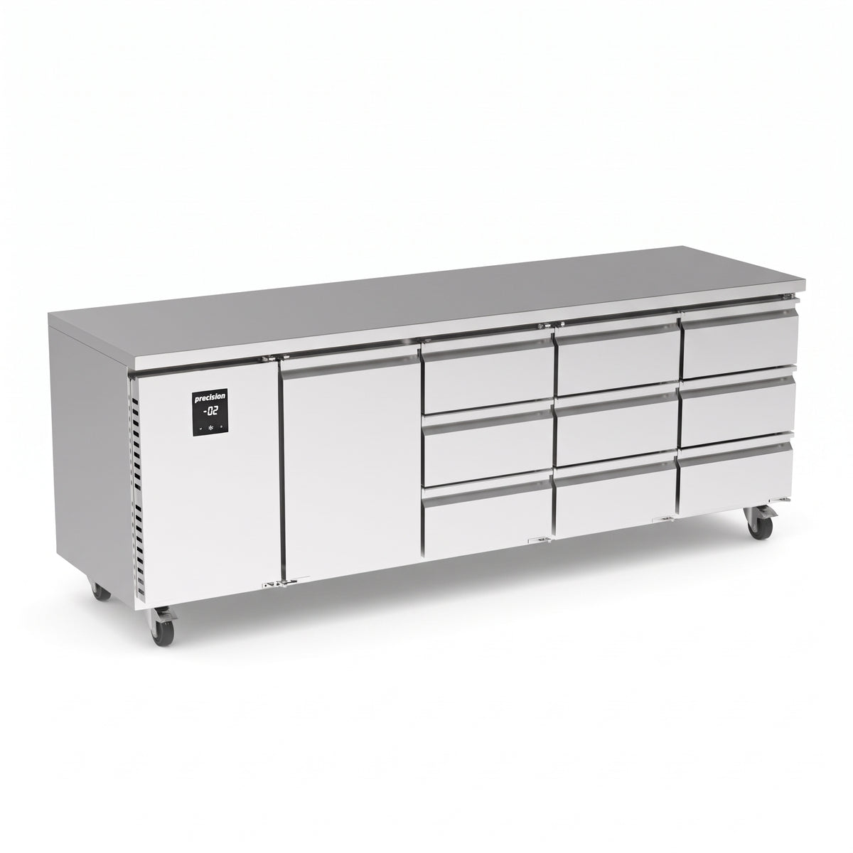 Precision MCU 411 Stainless Steel 1 Doors & 9 Draw Counter Fridge 330 Litres
