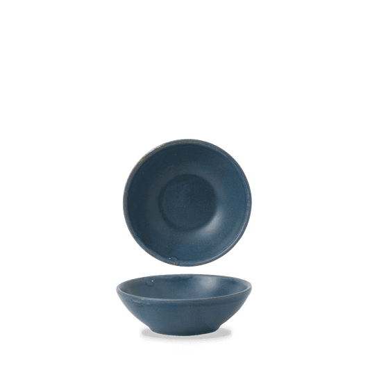 Churchill Nourish Oslo Blue Shallow Bowl 13cm Case Size 12 - Cater-Connect Ltd