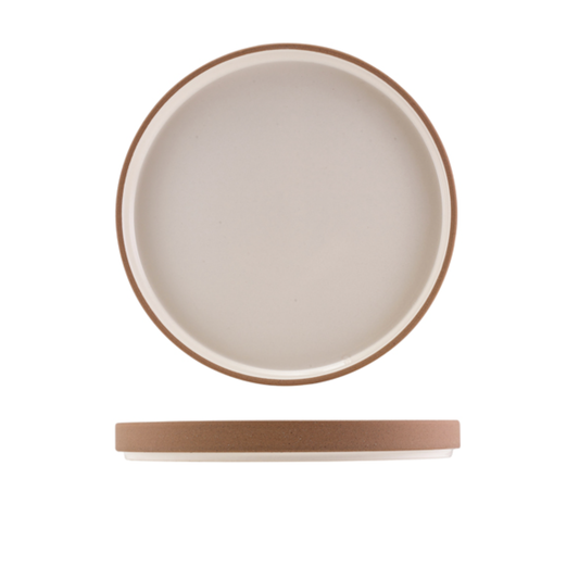 GenWare Kava White Stoneware Raw Wall Presentation Plate 25cm x 2.5cm Case Size 6.