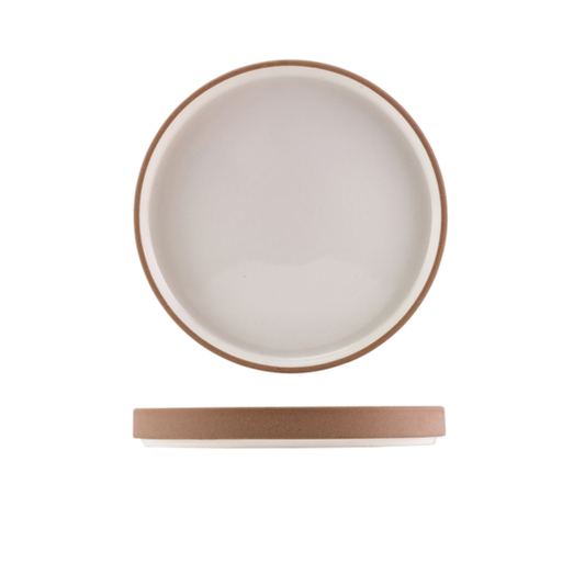 GenWare Kava White Stoneware Raw Wall Presentation Plate 20cm x 2.5cm Case Size 6.