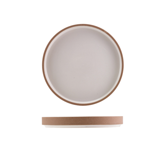 GenWare Kava White Stoneware Raw Wall Presentation Plate 18cm x 2.3cm Case Size 6.