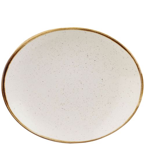 Churchill Stonecast Barley White Oval Coupe Plate 16cm x 19.2cm Case Size 12