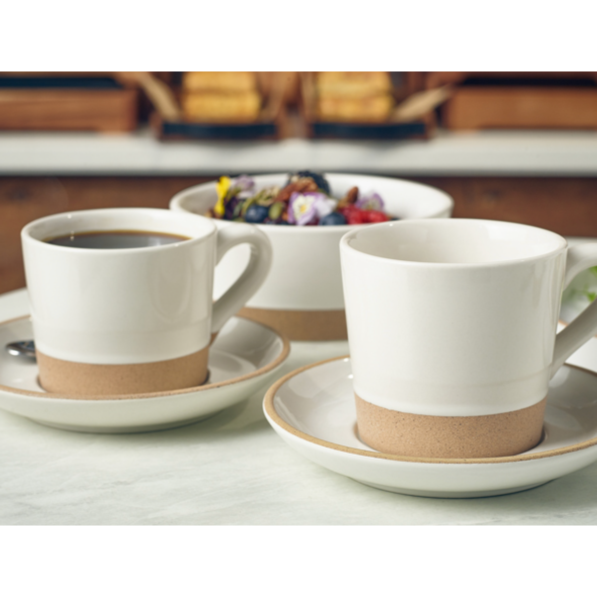 GenWare Kava White Stoneware Saucer 16cm Case Size 6.