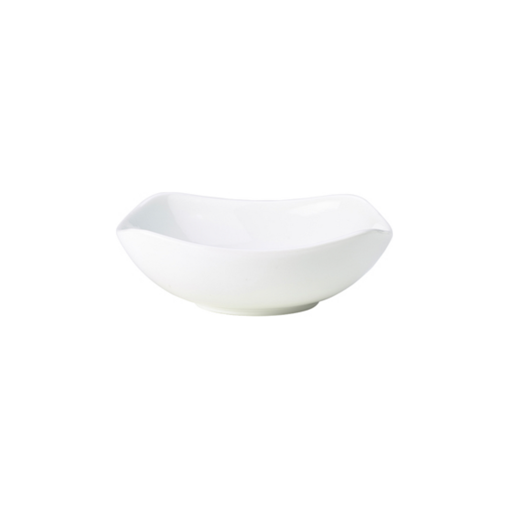 Genware Porcelain White Rounded Square Bowl 15cm x 5cm Case Size 6