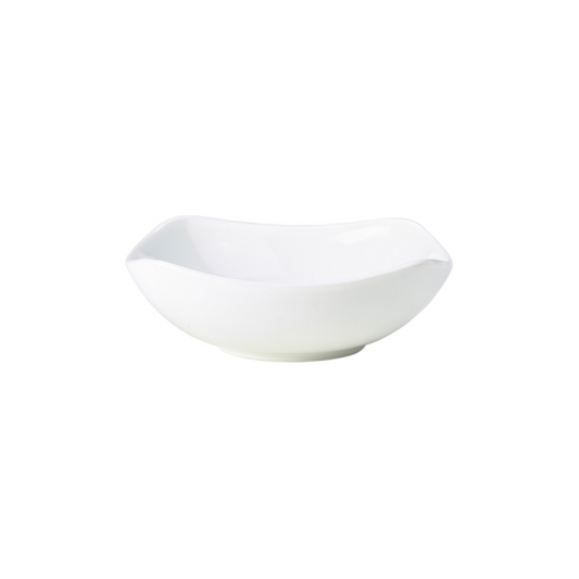 Genware Porcelain White Rounded Square Bowl 17cm x 5.5cm Case Size 6